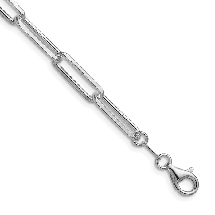 Buy Stylish Rhodium-Plated Sterling Silver 5.5mm Double Clip Chain - Affordable!-1