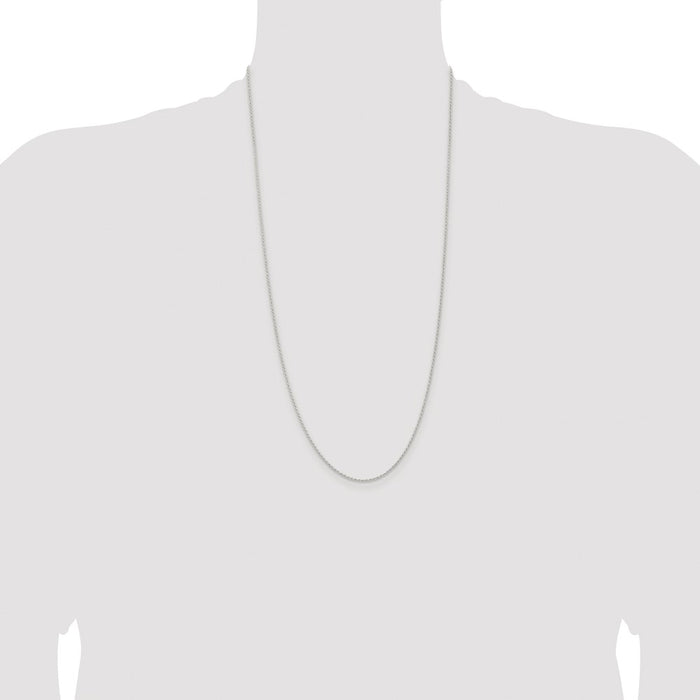Buy Stylish 1.3mm Rhodium-Plated Solid Rope Chain in Sterling Silver-4