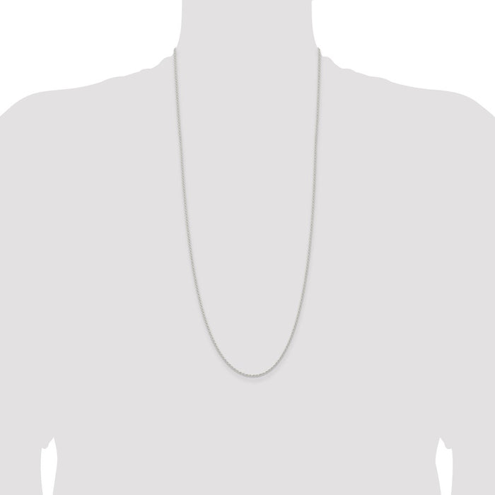 Buy Stylish 1.5mm Solid Sterling Silver Rope Chain - Affordable Luxury Jewelry-4