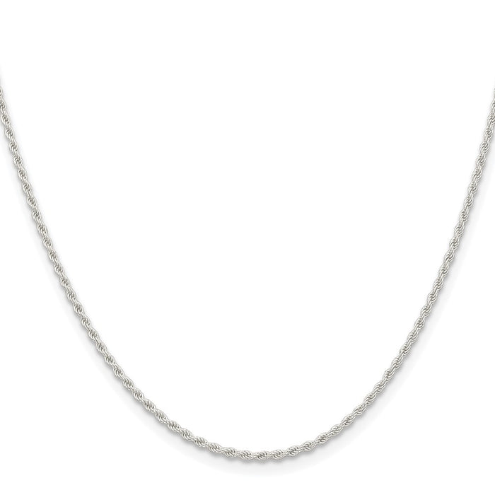 Buy Stylish Rhodium-Plated 1.5mm Solid Rope Chain in Sterling Silver-2