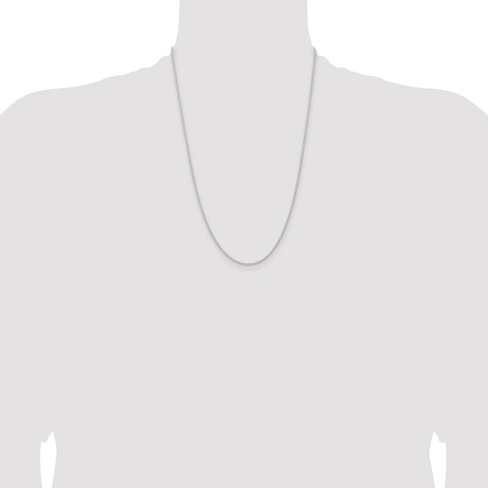 Buy Stylish 1.5mm Rhodium-Plated Solid Sterling Silver Rope Chain - Luxury Value-4