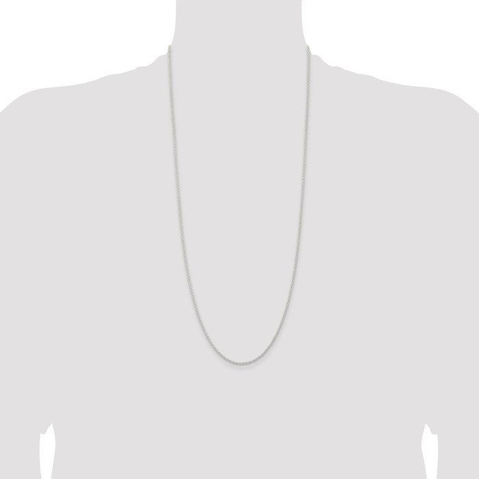 Buy Stylish 1.8mm Solid Sterling Silver Rope Chain - Affordable Luxury Jewelry-4