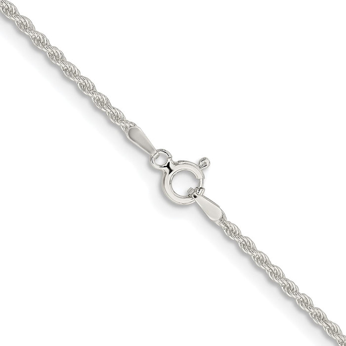Exclusive 1.8mm Rhodium-Plated Solid Rope Chain in Sterling Silver - Stylish Value-3