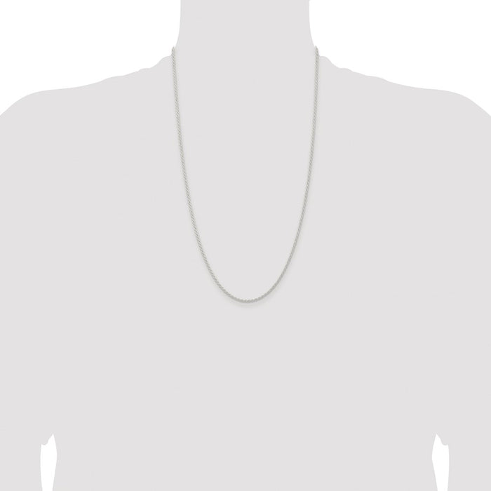 High-Quality Rhodium-Plated 1.8mm Sterling Silver Rope Chain - Stylish Value!-4