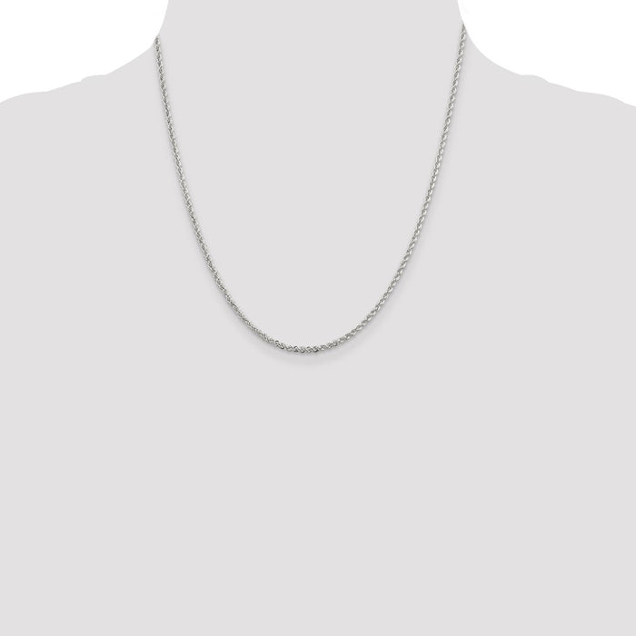 Buy Stylish 2.3mm Sterling Silver Rope Chain | High-Quality Metal-4