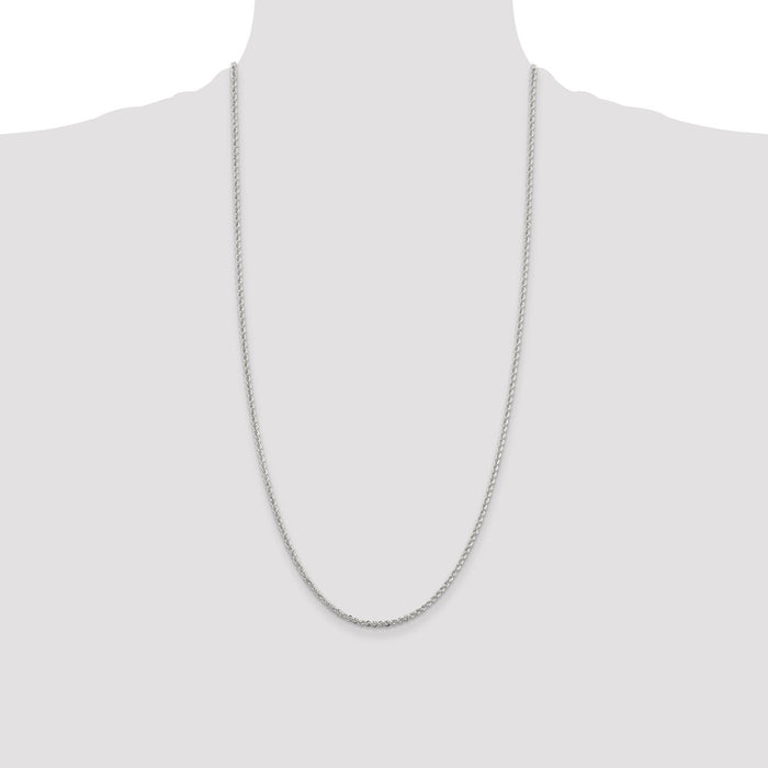 Buy Stylish 2.3mm Sterling Silver Rope Chain - High-Quality & Affordable Shine!-4