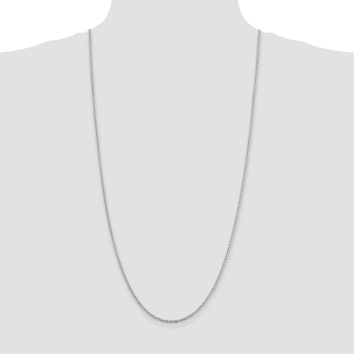 Buy Stylish 2.3mm Solid Sterling Silver Rope Chain - Affordable Luxury Jewelry-4