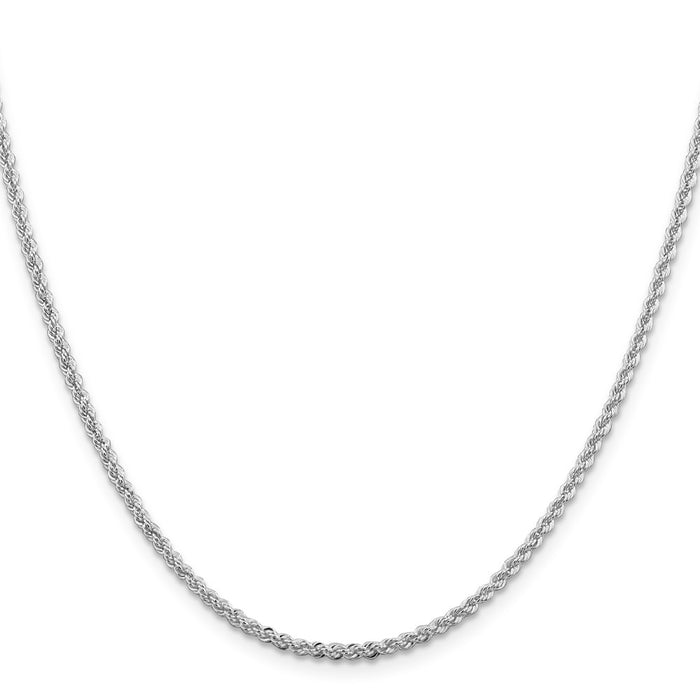 Buy Stylish 2.3mm Rhodium-Plated Solid Rope Chain in Sterling Silver-2