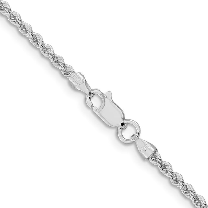 Buy Stylish 2.3mm Rhodium-Plated Solid Rope Chain in Sterling Silver-3