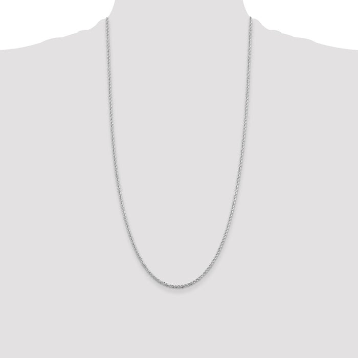 Buy Stylish Rhodium-Plated Solid Rope Chain: 2.3mm Sterling Silver Value-4