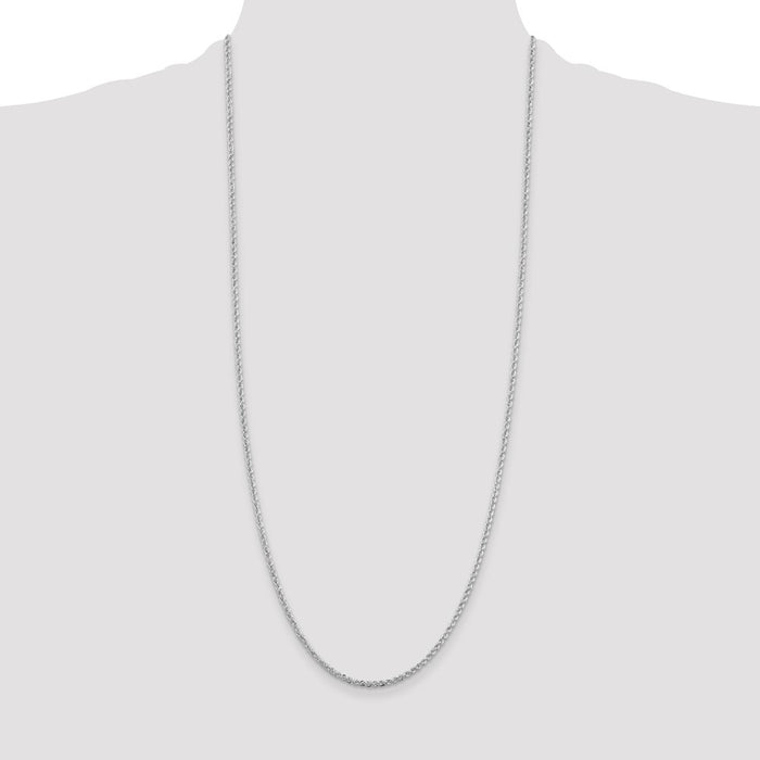 Buy High-Quality 2.3mm Rhodium-Plated Rope Chain in Stylish Sterling Silver-4