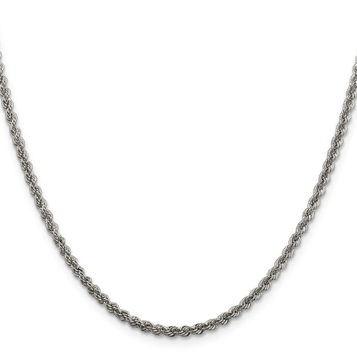 Designer 2.5mm Solid Sterling Silver Rope Chain - Affordable Luxury Jewelry-2