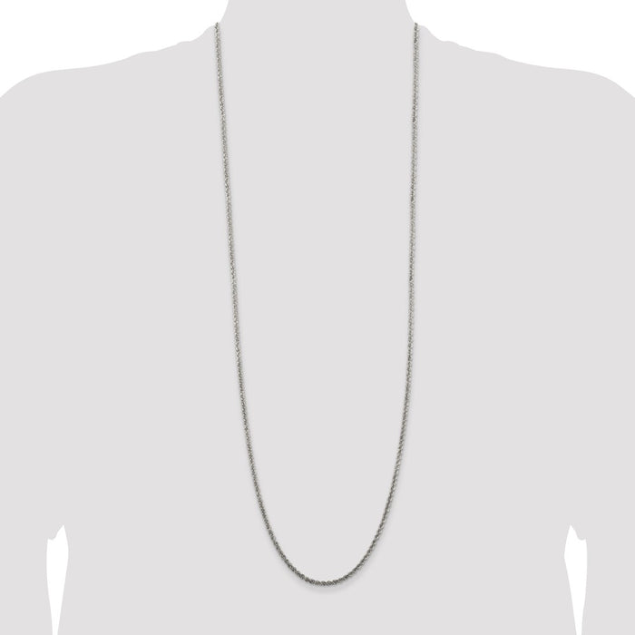High-Quality 2.5mm Sterling Silver Rope Chain - Stylish & Affordable Jewelry-4