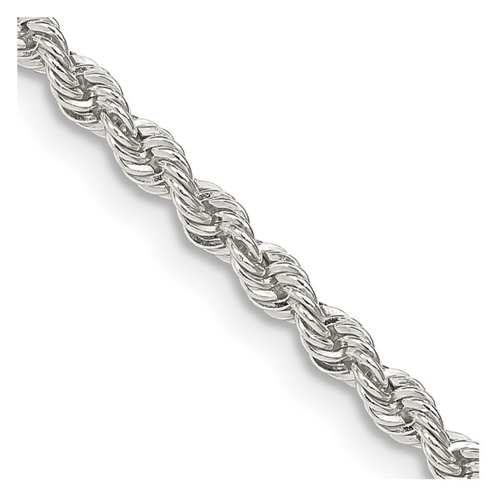 Designer 2.5mm Solid Sterling Silver Rope Chain - Affordable Luxury Jewelry-1
