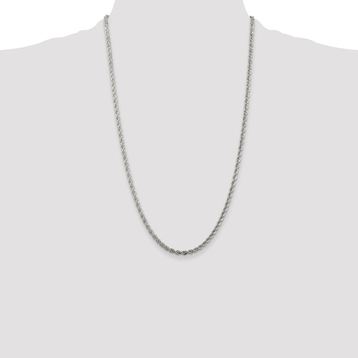 Buy Stylish 3mm Solid Sterling Silver Rope Chain - Affordable Luxury Jewelry-4