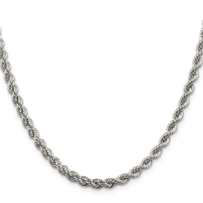 Buy Discounted 4.3mm Solid Sterling Silver Rope Chain - High-Quality Accessory-2