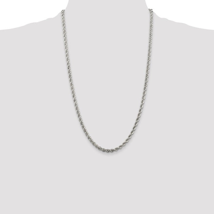 Exclusive Solid Sterling Silver 4.3mm Rope Chain - Stylish & Affordable-4