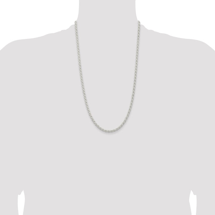 Buy Stylish 4.5mm Solid Sterling Silver Rope Chain - Affordable Luxury-4