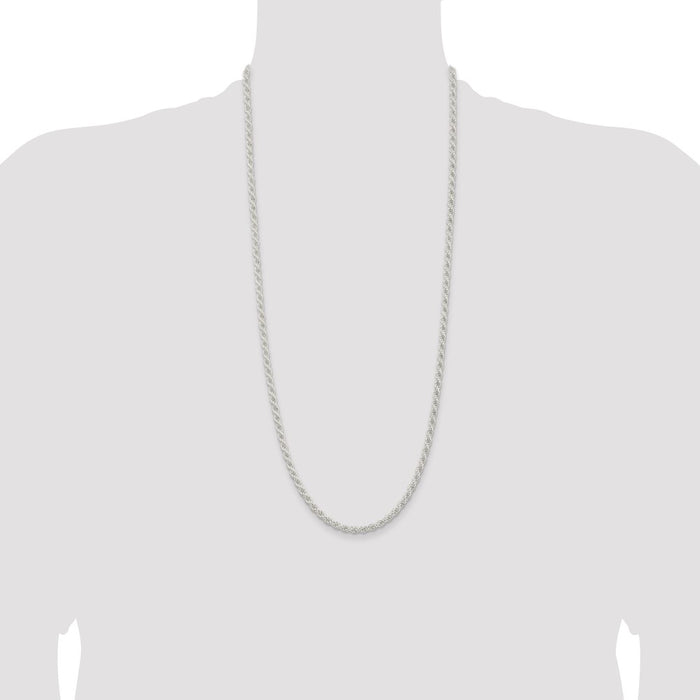 High-quality 4.5mm Sterling Silver Rope Chain - Stylish & Affordable Option!-4
