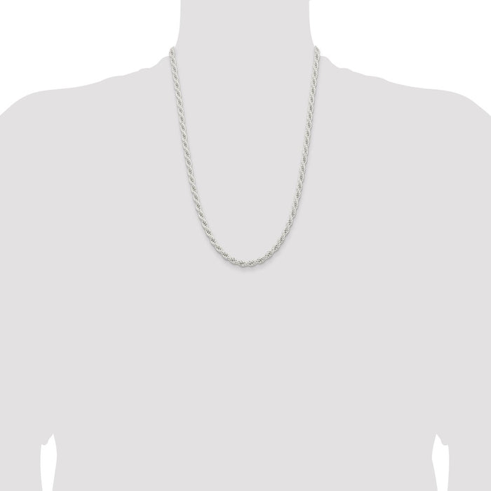 Buy 5mm Solid Sterling Silver Rope Chain | Stylish & Affordable Jewelry-4