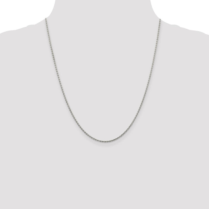 Buy High-Quality 1.5mm Diamond-Cut Sterling Silver Spiga Chain - Stylish 4" Extension-4