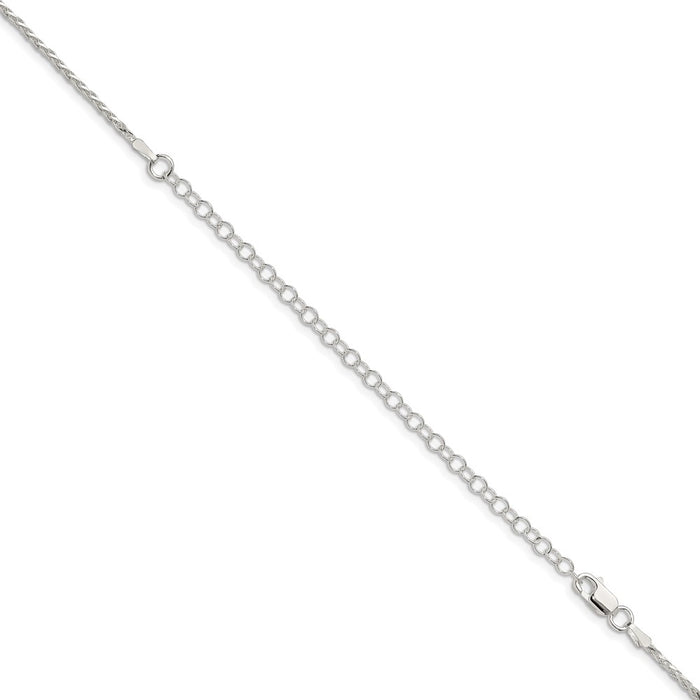 Buy High-Quality 1.5mm Diamond-Cut Sterling Silver Spiga Chain - Stylish 4" Extension-3