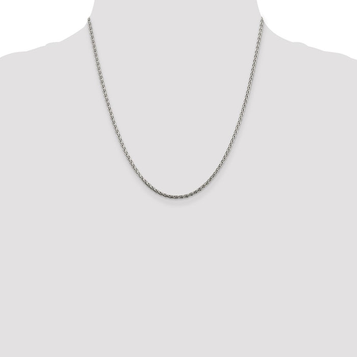 Buy 2mm Diamond-Cut Spiga Chain in Sterling Silver | Stylish & Affordable Value-4