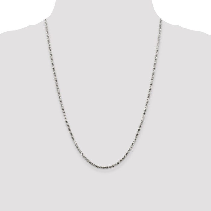 Buy Stylish 2mm Diamond-Cut Spiga Chain in 925 Sterling Silver - Affordable Luxury-4