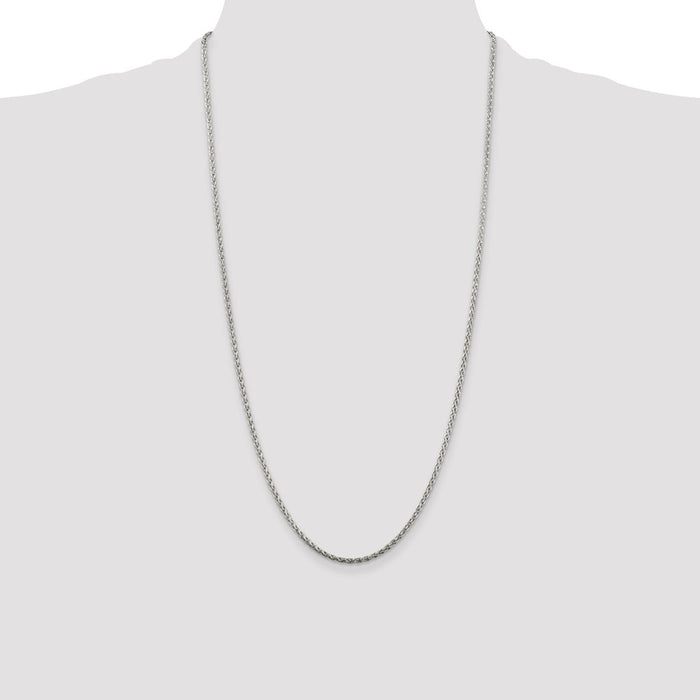 Buy Stylish 2mm Diamond-Cut Spiga Chain in Sterling Silver - Affordable Luxury-4