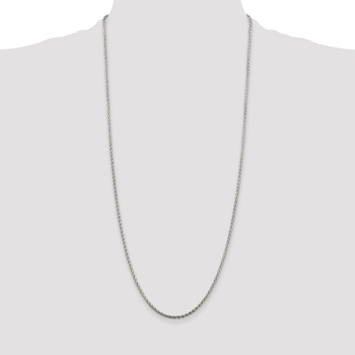 Buy 2mm Diamond-Cut Spiga Chain in Sterling Silver - Stylish & Affordable!-4
