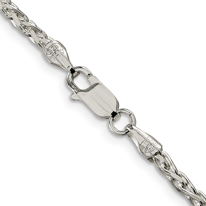 Buy Stylish Diamond-Cut Spiga Chain in Sterling Silver - 2.75mm Thickness-3