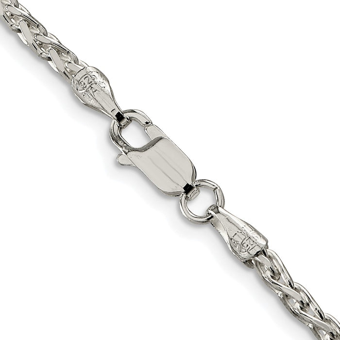 Buy 2.75mm Diamond-Cut Spiga Chain - Rhodium-Plated Sterling Silver Luxury-3