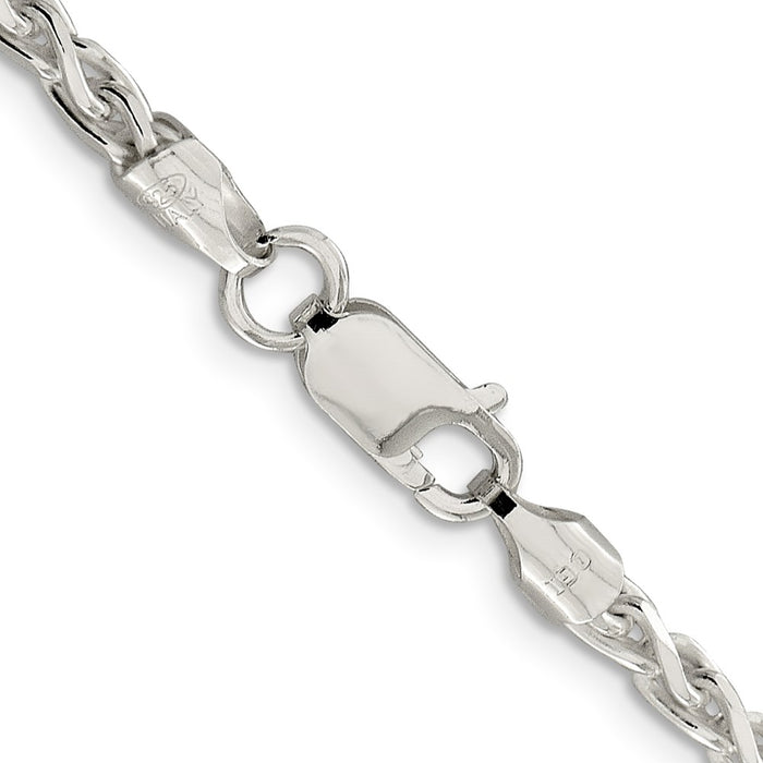 High-Quality 3.5mm Diamond-Cut Spiga Chain in Sterling Silver - Stylish Value-3