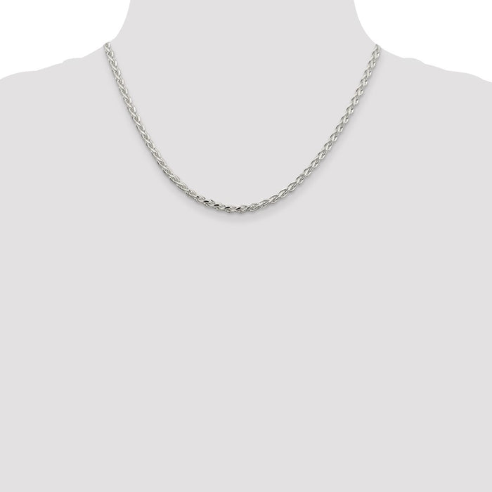 High-Quality 3.5mm Diamond-Cut Spiga Chain in Sterling Silver - Stylish Value-4