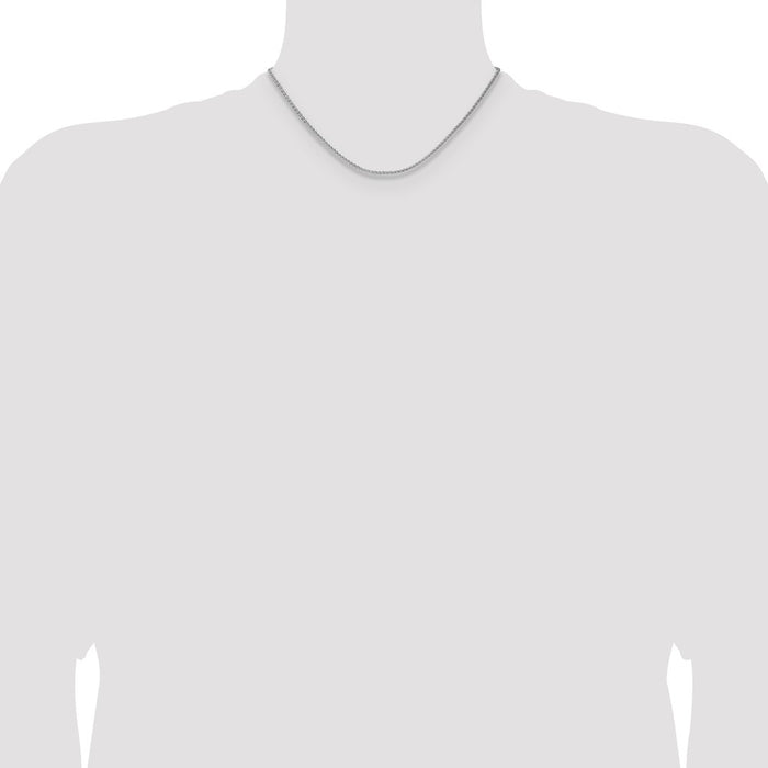 Buy Stylish 2.1mm Rhodium-Plated Sterling Silver Diamond-Cut Chain - Luxury-4