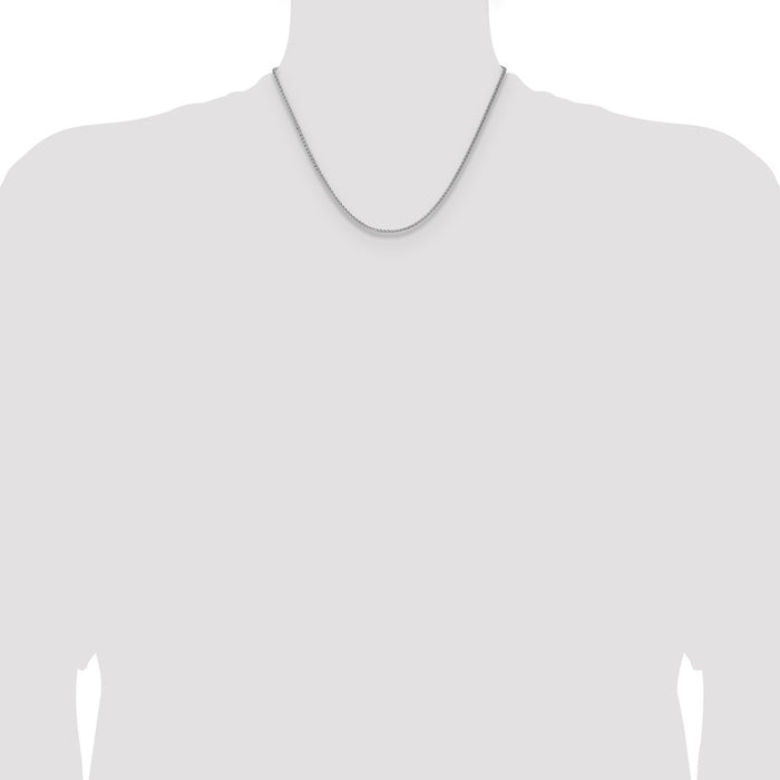 Buy Stylish Rhodium-Plated Sterling Silver 2.1mm Diamond-Cut Spiga Chain-4