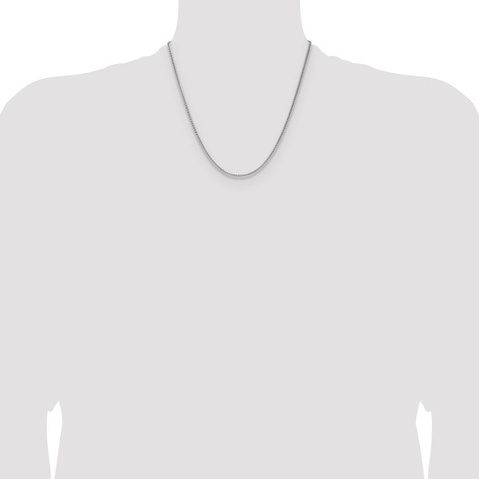 Exclusive 2.1mm Rhodium-Plated Sterling Silver Diamond-Cut Spiga Chain - Stylish Value!-4