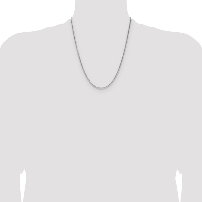 Buy Stylish Rhodium-Plated Sterling Silver 2.1mm Diamond-Cut Chain-4