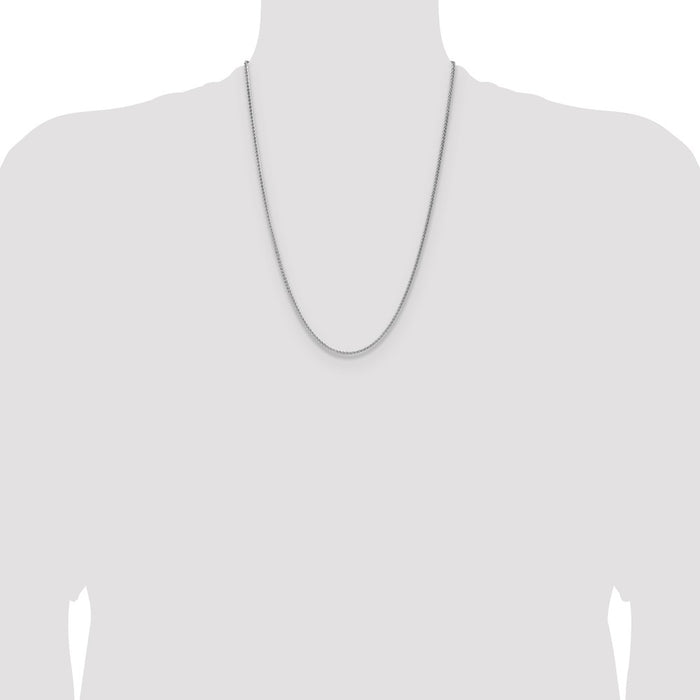 High-Quality Rhodium-Plated 2.1mm Diamond-Cut Square Spiga Chain - Stylish Value-4