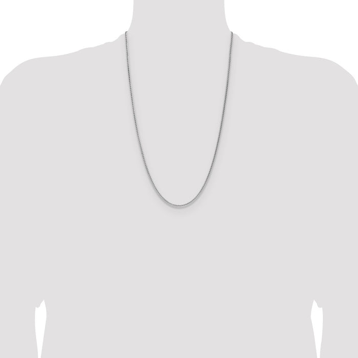 Buy Stylish 2.1mm Rhodium-Plated Sterling Silver Spiga Chain - Luxury Value-4