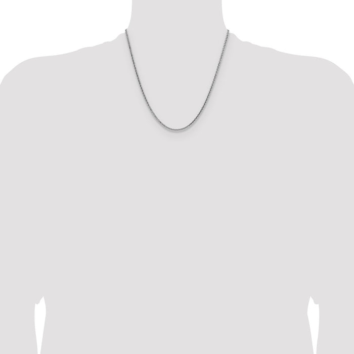 Buy Stylish 2.5mm Diamond-Cut Square Spiga Chain in Sterling Silver - Affordable!-4