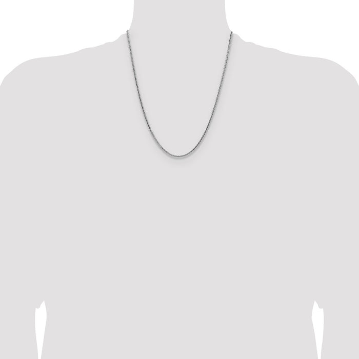 Buy Stylish 2.5mm Diamond-Cut Square Spiga Chain in Sterling Silver-4