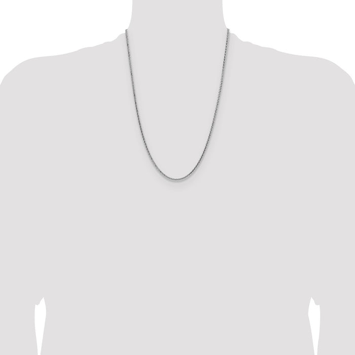 Buy 2.5mm Diamond-Cut Square Spiga Chain in Sterling Silver - Stylish Value!-4