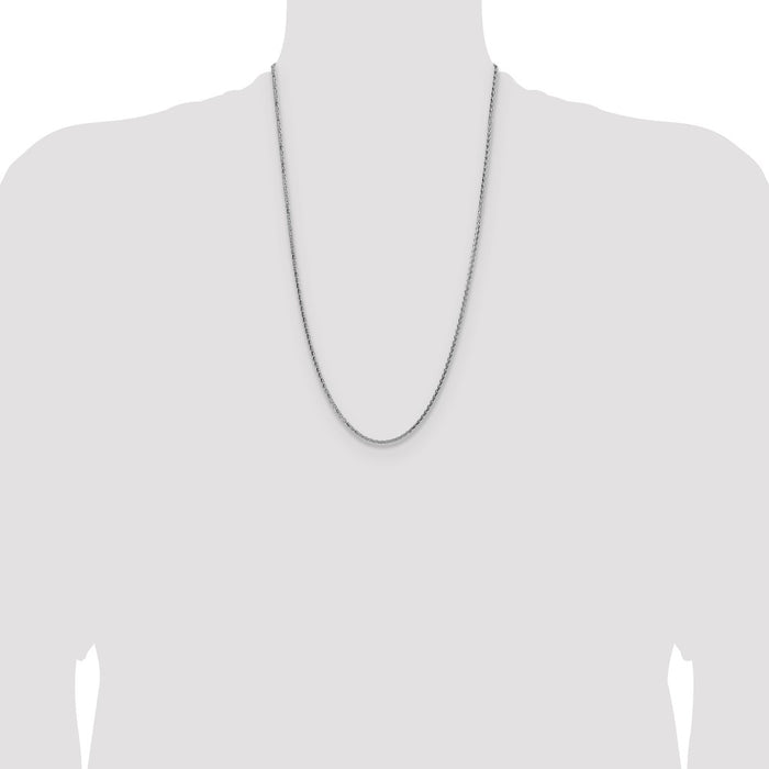 High-Quality 2.5mm Diamond-Cut Square Spiga Chain in Sterling Silver - Stylish Value!-4