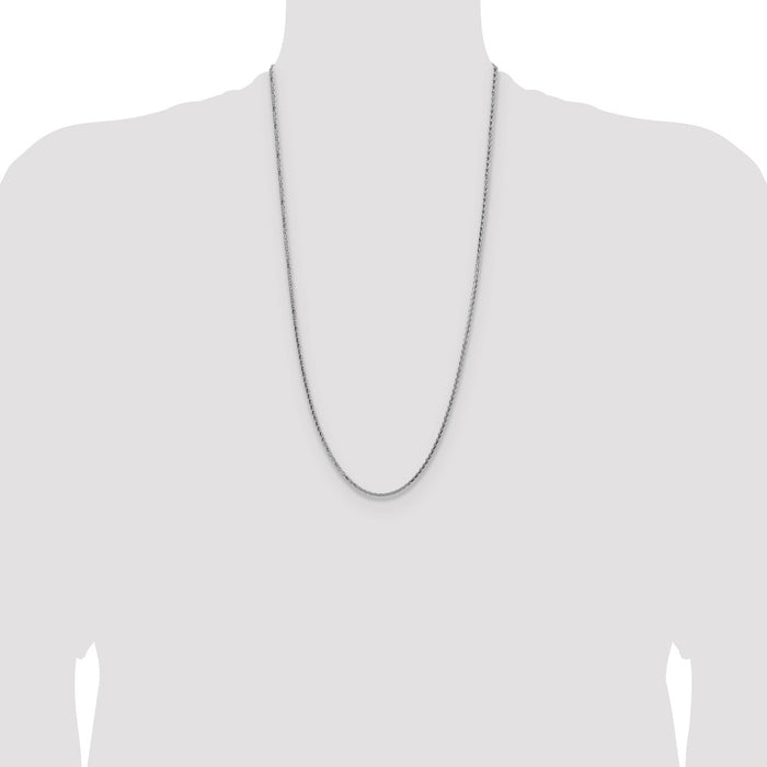 High-Quality 2.5mm Diamond-Cut Square Spiga Chain in Sterling Silver - Stylish Value-4