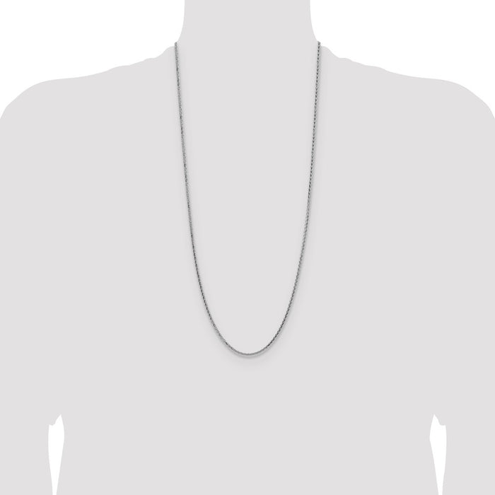 Buy Stylish 2.5mm Diamond-Cut Square Spiga Necklace Chain in Sterling Silver-4