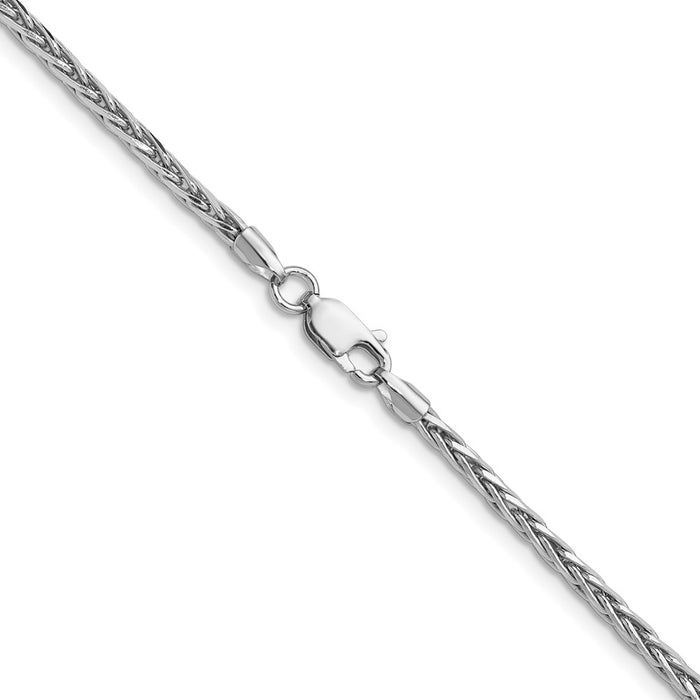 Buy Stylish 2.5mm Rhodium-Plated Sterling Silver Diamond-Cut Chain-3