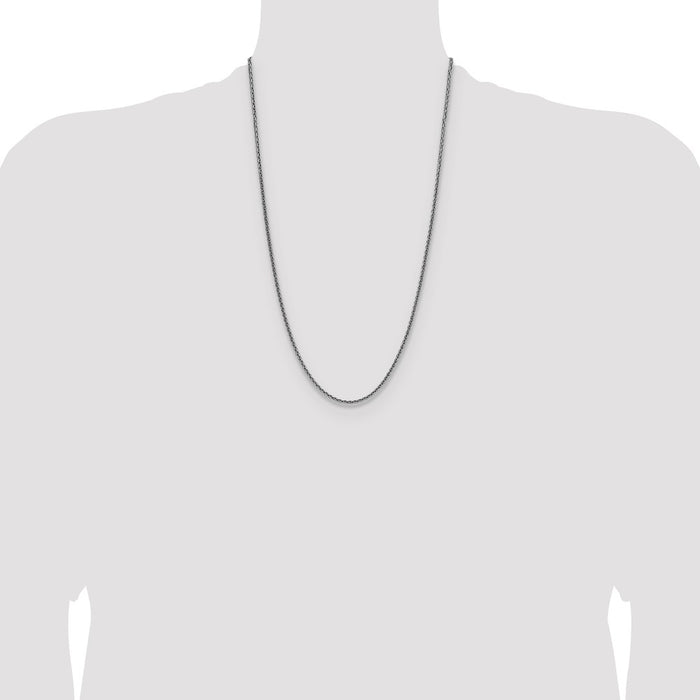 Buy Rhodium-Plated Sterling Silver 2.5mm Diamond-Cut Chain - Stylish Value!-4