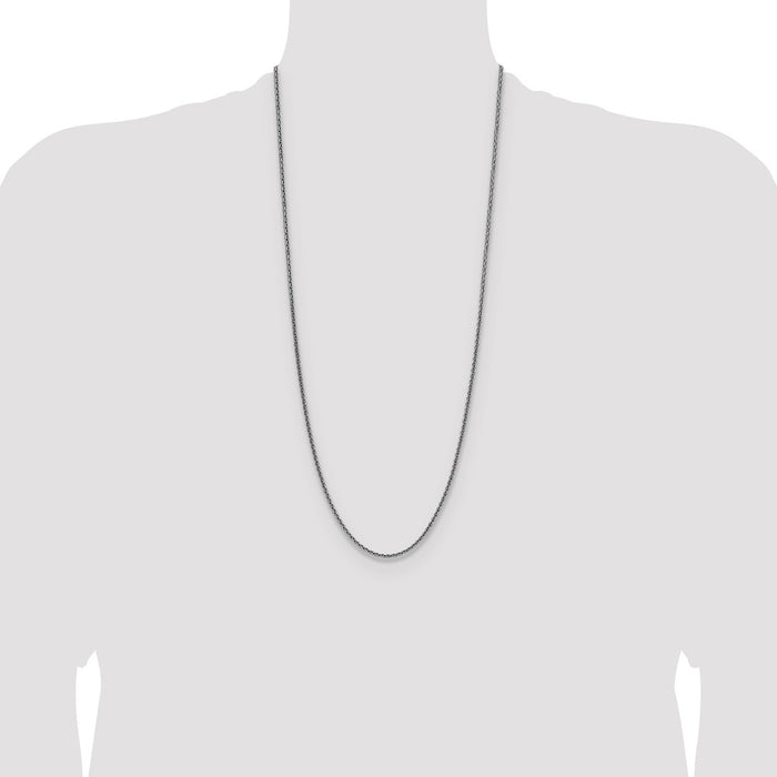 Buy Stylish 2.5mm Rhodium-Plated Sterling Silver Square Spiga Chain-4
