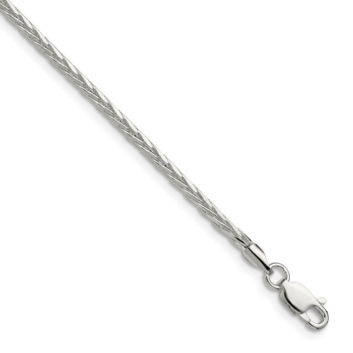 Buy 2.5mm Diamond-Cut Square Spiga Chain in Sterling Silver - Stylish Value!-1